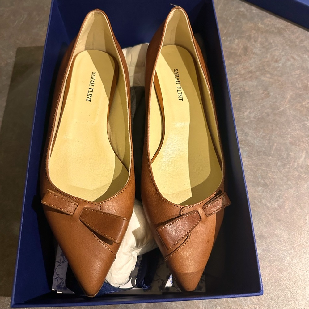 Sarah Flint Natalie Flats Saddle Vachetta EUC size 37